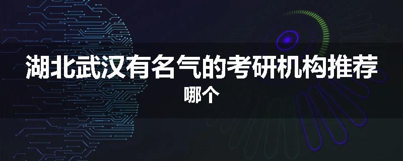 湖北武汉有名气的考研机构推荐哪个