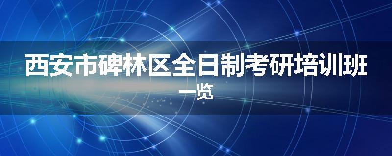 西安市碑林区全日制考研培训班一览