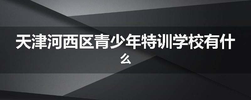 天津河西区青少年特训学校有什么