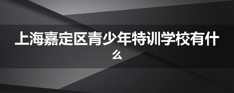 上海嘉定区青少年特训学校有什么