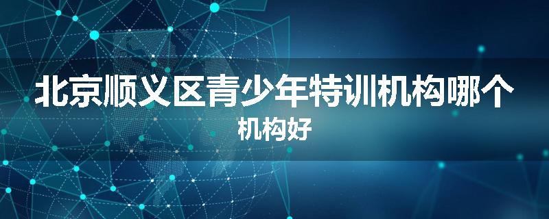 北京顺义区青少年特训机构哪个机构好
