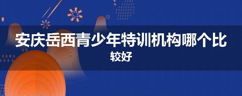 安庆岳西青少年特训机构哪个比较好