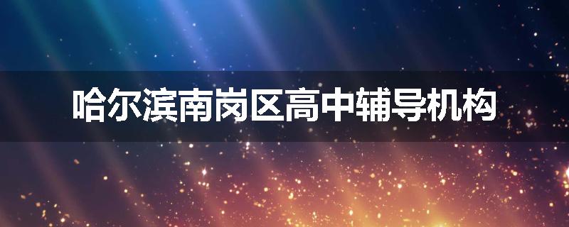 哈尔滨南岗区高中辅导机构