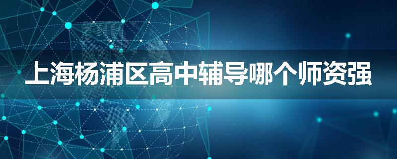 上海杨浦区高中辅导哪个师资强