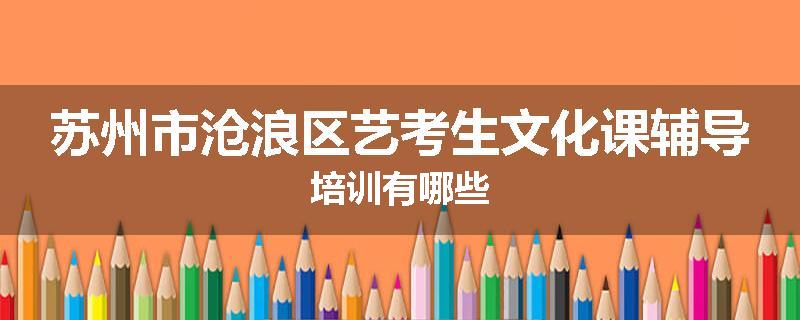 苏州市沧浪区艺考生文化课辅导培训有哪些