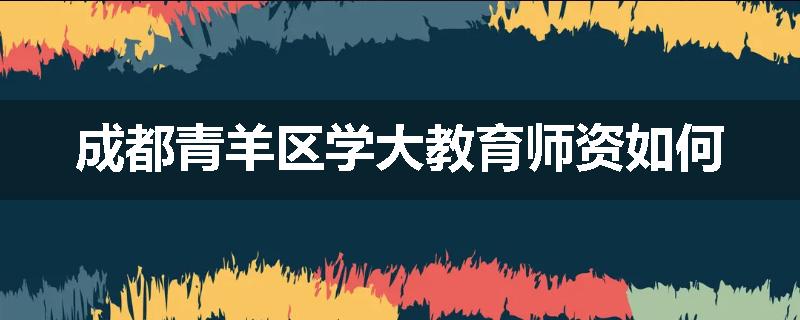 成都青羊区学大教育师资如何